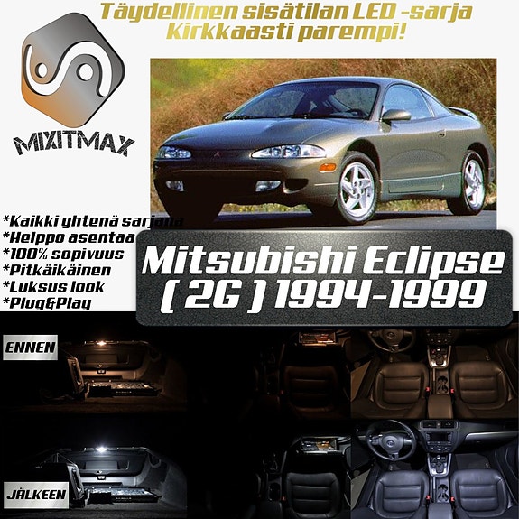 Mitsubishi Eclipse (MK2) Sisätilan LED -muutossarja – 10 kpl – Plug & Play