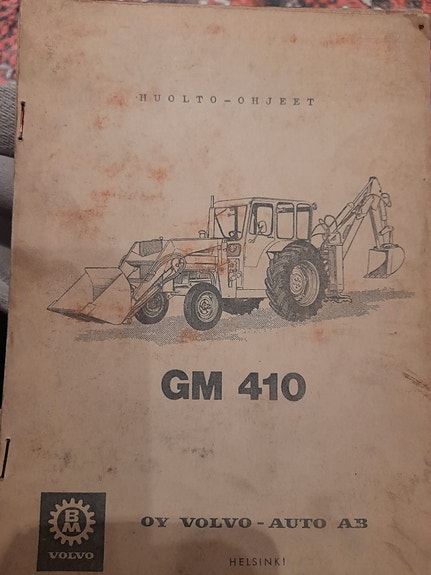 Volvo GM 410 Kaivinkone Huolto-Ohjeet