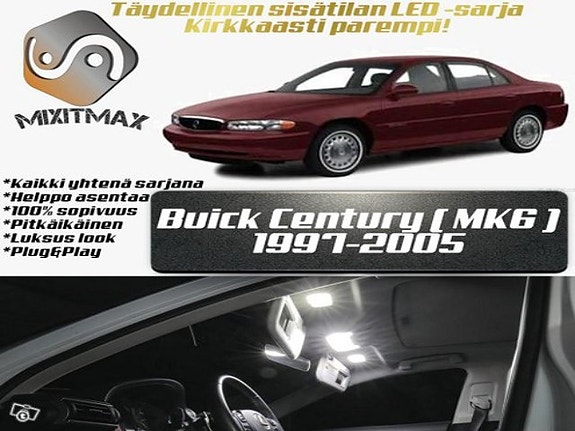 Buick Century (MK6) Sisätilan LED -muutossarja – 18 kpl – Plug & Play