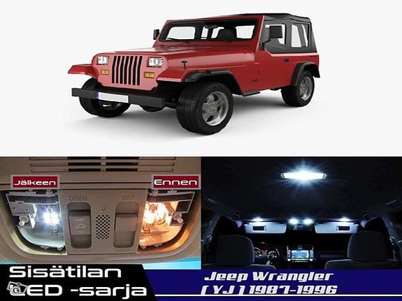 Jeep Wrangler (YJ) Sisätilan LED -muutossarja – 6 kpl – Plug & Play