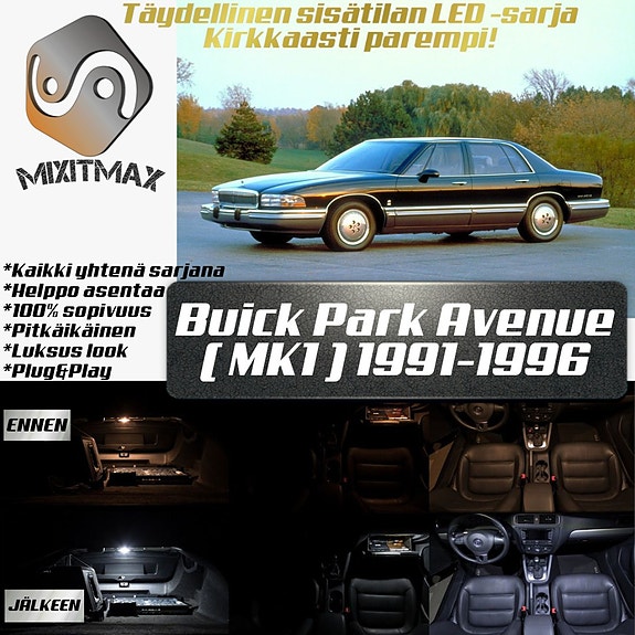 Buick Park Avenue (MK1) Sisätilan LED -muutossarja – 22 kpl – Plug & Play