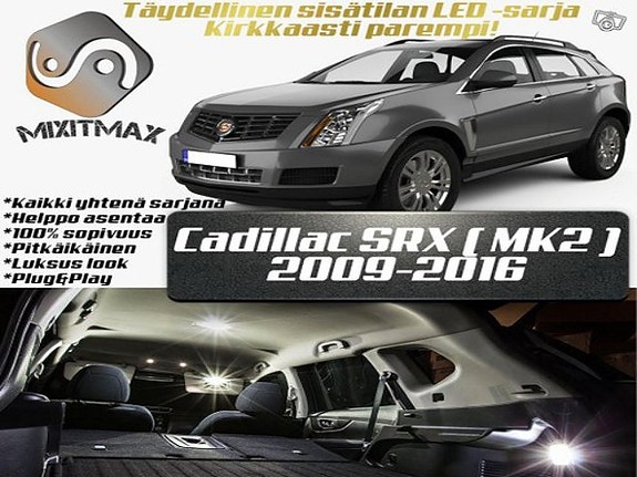 Cadillac SRX (MK2) Sisätilan LED -muutossarja – 16 kpl – Plug & Play