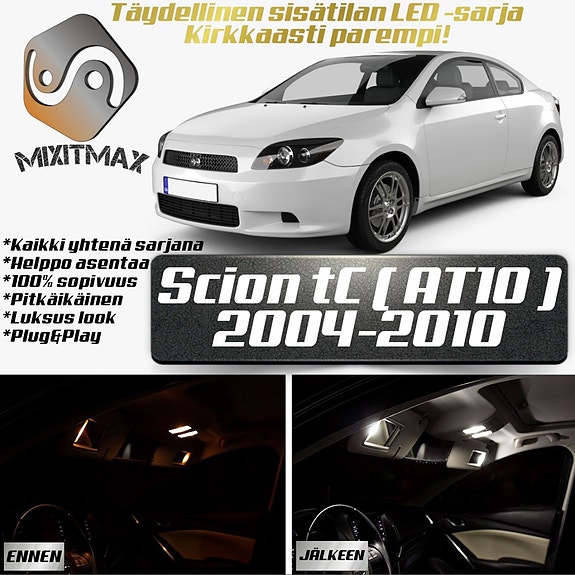 Scion tC (AT10) Sisätilan LED -muutossarja – 7 kpl – Plug & Play