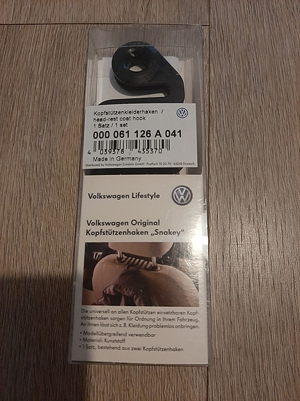 Volgswagen ripustuskoukku niskatukeen (uusi)