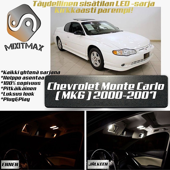 Chevrolet Monte Carlo (MK6) Sisätilan LED -muutossarja – 8 kpl – Plug & Play