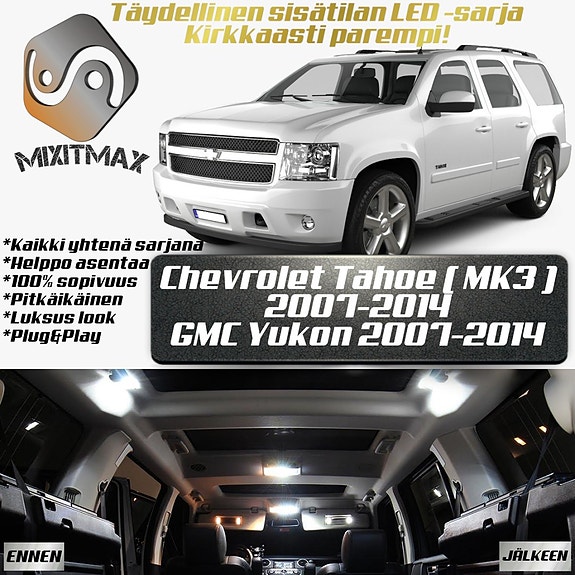 Chevrolet Tahoe (MK3) Sisätilan LED -muutossarja – 15 kpl – Plug & Play