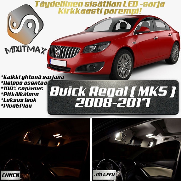 Buick Regal (MK5) Sisätilan LED -muutossarja – 17 kpl – Plug & Play