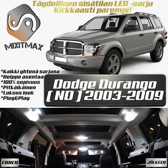 Dodge Durango (ND) Sisätilan LED -muutossarja – 23 kpl – Plug & Play