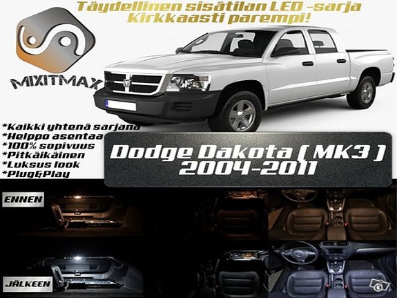 Dodge Dakota (MK3) Sisätilan LED -muutossarja – 10 kpl – Plug & Play