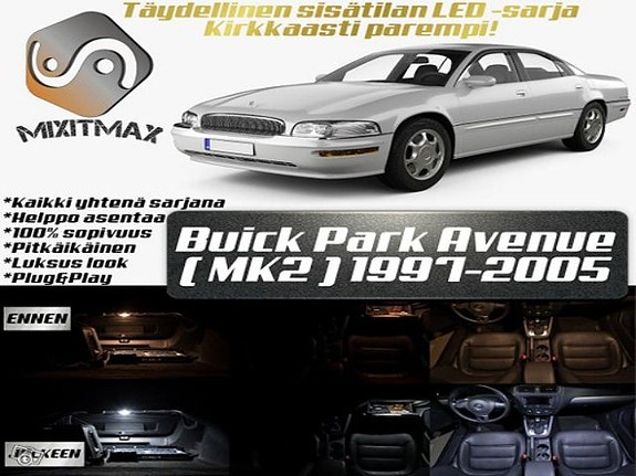 Buick Park Avenue (MK2) Sisätilan LED -muutossarja – 14 kpl – Plug & Play