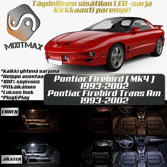 Pontiac Firebird (MK4) Sisätilan LED -muutossarja – 9 kpl – Plug & Play