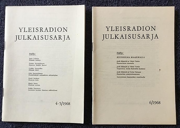 Yleisradion julkaisusarja 1968 1969 1970 1971