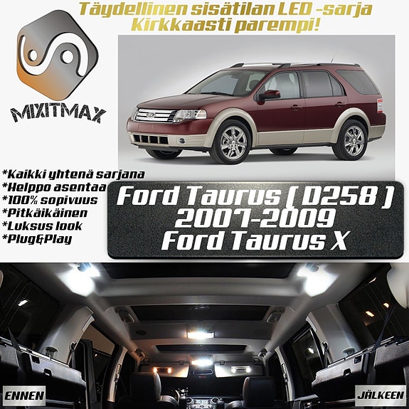 Ford Taurus (MK5) Sisätilan LED -muutossarja – 8 kpl – Plug & Play