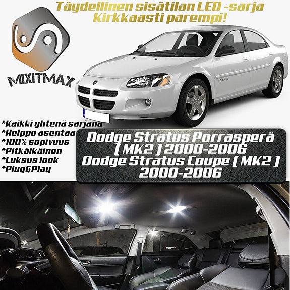 Dodge Stratus (MK2) Sisätilan LED -muutossarja – 15 kpl – Plug & Play