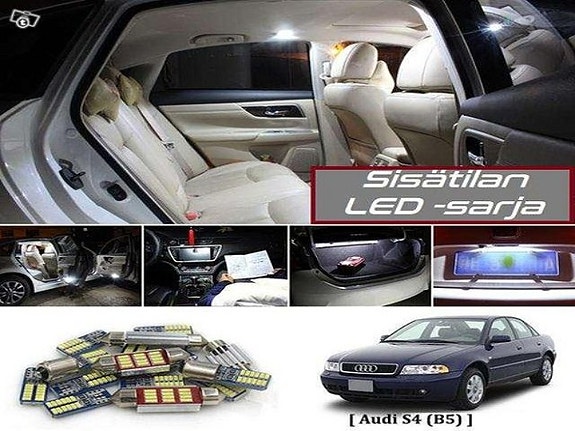 Audi S4 (B5) Sisätilan LED -muutossarja – 21 kpl – Plug & Play
