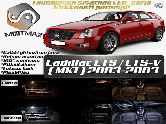 Cadillac CTS (MK1) Sisätilan LED -muutossarja – 15 kpl – Plug & Play