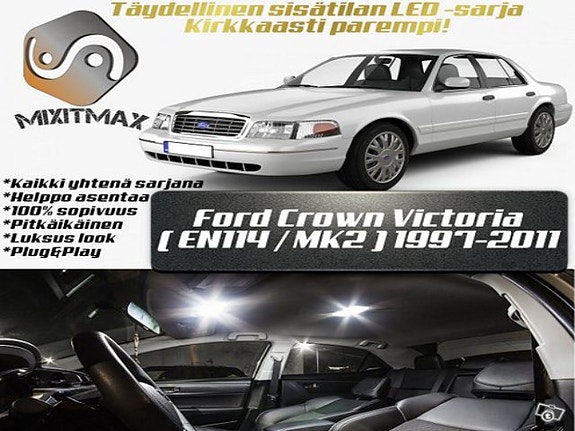 Ford Crown Victoria (EN114) Sisätilan LED -muutossarja – 11 kpl – Plug & Play