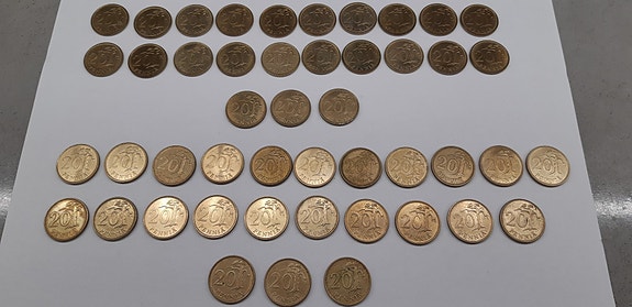 Suomi 20 penniä kolikoita vuosilta 1963-1989