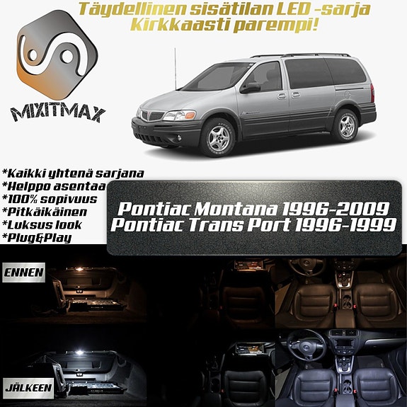 Pontiac Montana (MK1) Sisätilan LED -muutossarja – 10 kpl – Plug & Play