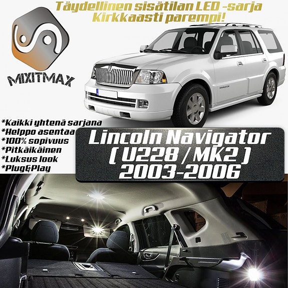 Lincoln Navigator (U228) Sisätilan LED -muutossarja – 19 kpl – Plug & Play