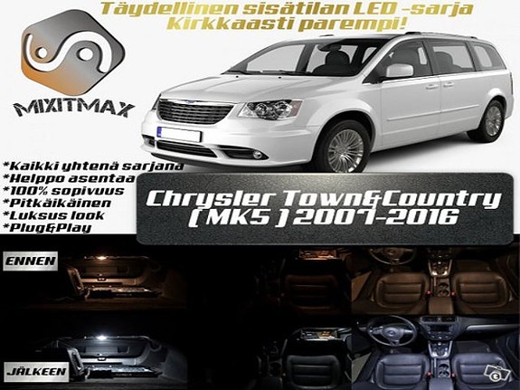 Chrysler Town&Country (MK5) Sisätilan LED -muutossarja – 20 kpl – Plug & Play