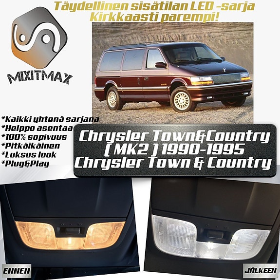 Chrysler Town&Country (MK2) Sisätilan LED -muutossarja – 11 kpl – Plug & Play