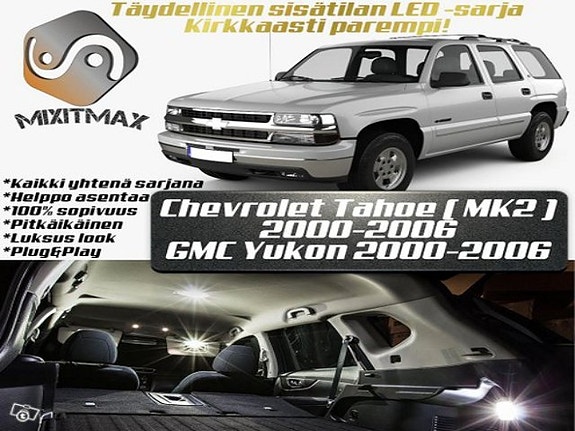 Chevrolet Tahoe (MK2) Sisätilan LED -muutossarja – 21 kpl – Plug & Play