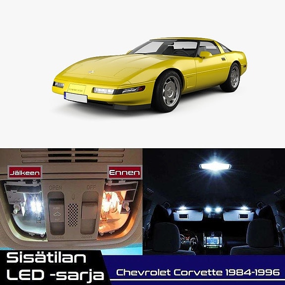 Chevrolet Corvette (C4) Sisätilan LED -muutossarja – 7 kpl – Plug & Play