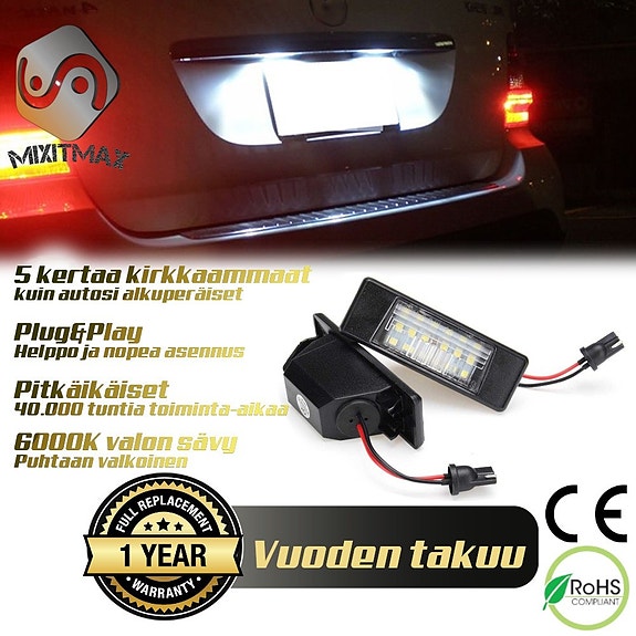 MERCEDES SPRINTER W906 LED rekisterikilven valot 6000K IP67 (2kpl)