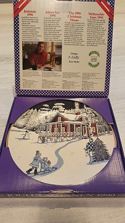 Arabia joululautanen 1990 Tove Slotte + pakkaus