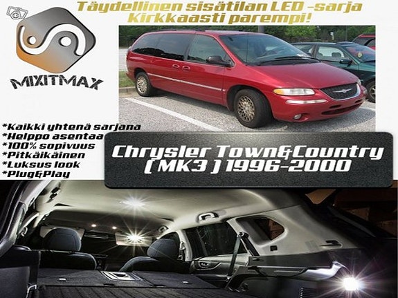 Chrysler Town&Country (MK3) Sisätilan LED -muutossarja – 16 kpl – Plug & Play