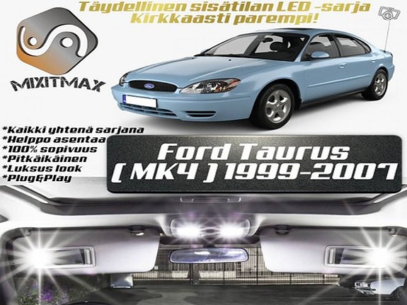 Ford Taurus (MK4) Sisätilan LED -muutossarja – 12 kpl – Plug & Play