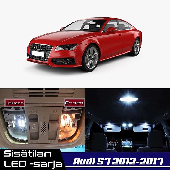 Audi S7 (4G8) Sisätilan LED -muutossarja – 14 kpl – Plug & Play