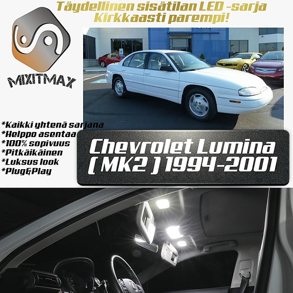 Chevrolet Lumina (MK2) Sisätilan LED -muutossarja – 11 kpl – Plug & Play