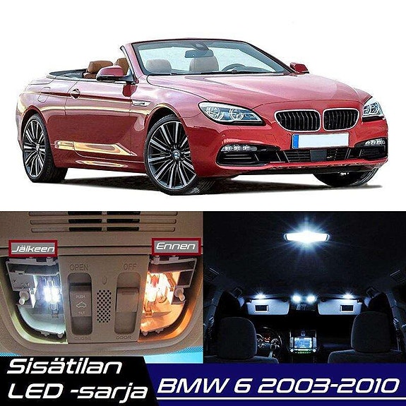 BMW 6 (E63/E64) Sisätilan LED -muutossarja – 13 kpl – Plug & Play