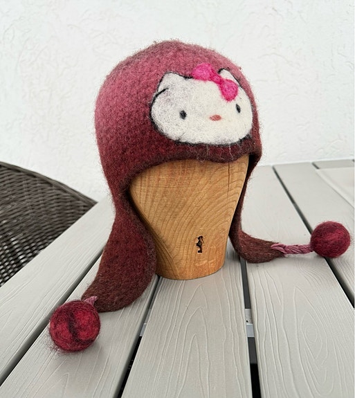 Hello Kitty huovutettu villamyssy