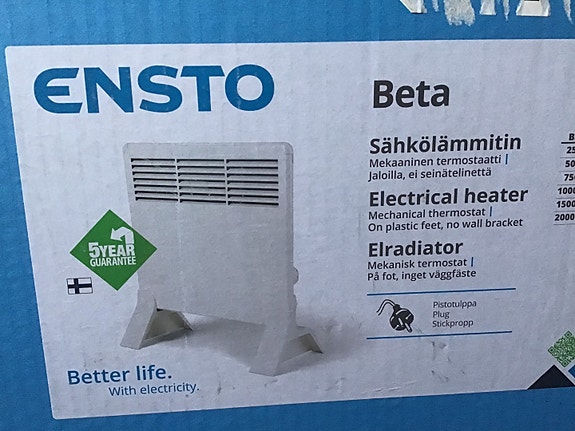Ensto Beta 1500w lämmitin