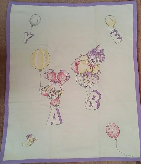 Vintage, vauvan peitto/huopa, vanha, mitat, 90-luku