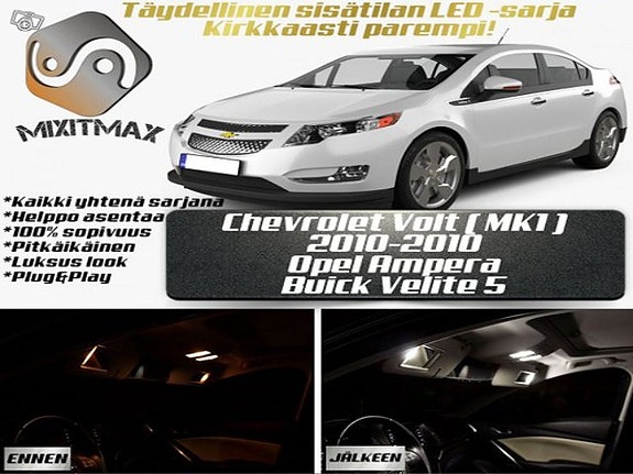 Chevrolet Volt (MK1) Sisätilan LED -muutossarja – 9 kpl – Plug & Play