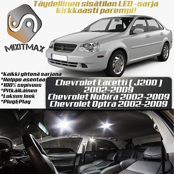 Chevrolet Lacetti / Nubira Sisätilan LED -muutossarja – 9 kpl – Plug & Play