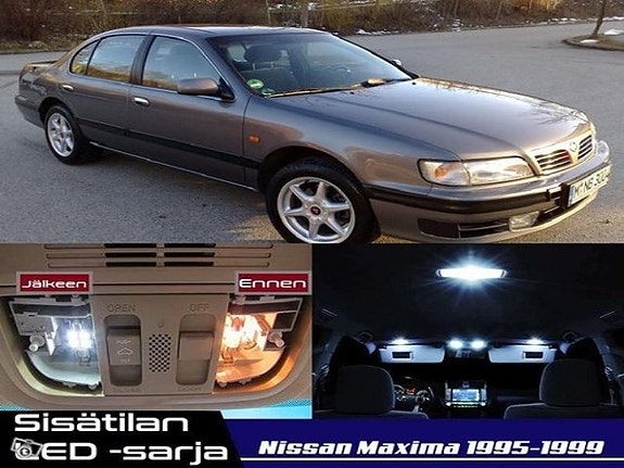 Nissan Maxima (A32) Sisätilan LED -muutossarja – 13 kpl – Plug & Play