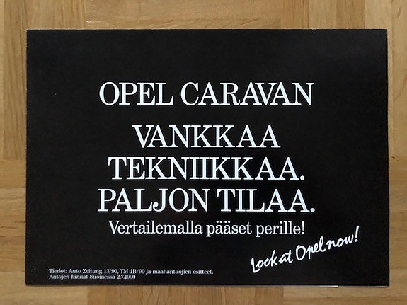 Esite Opel Kadett Caravan & Omega Caravan 1990 - Mercedes S124 - Volvo 740 ym
