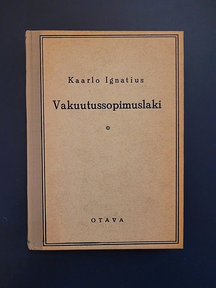 Kaarlo Ignatius: Vakuutussopimuslaki