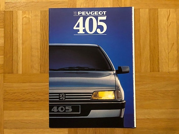 Esite Peugeot 405 1988, mukana myös 405 MI 16