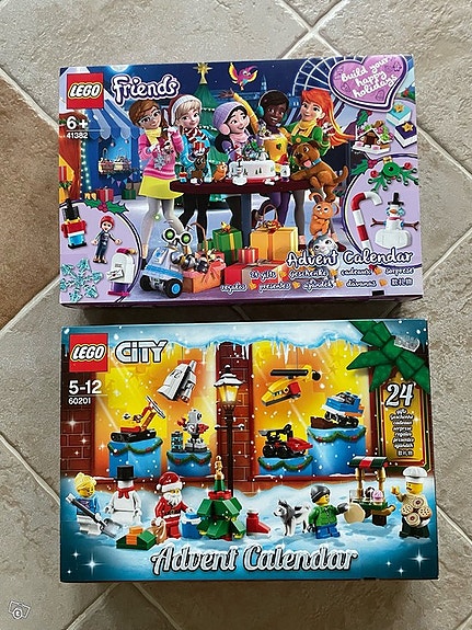 Lego joulukalenteri Friends 41382 (2019) & City 60201 (2018)