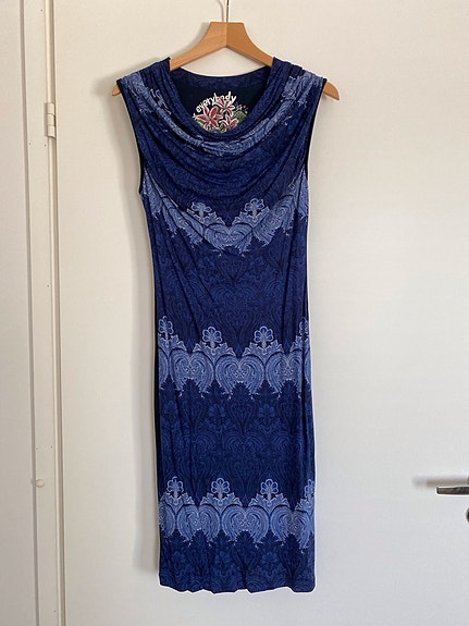DESIGUAL naisten trikoomekko, tummansin., M (S)