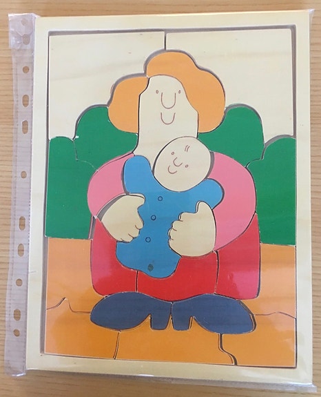 Äiti ja vauva -palapeli, vaneria, 26,5 x 20,5 x 1