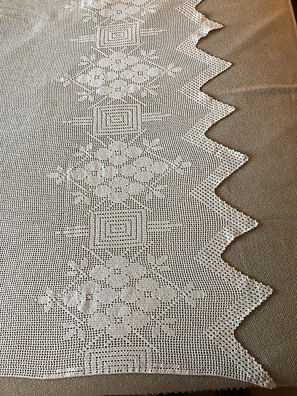 Käsin Virkattu Pitsi Verhokappa 75x410cm UUSI