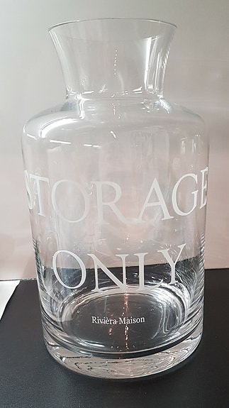 Riviera Maison 26cm lasi maljakko "storage only"