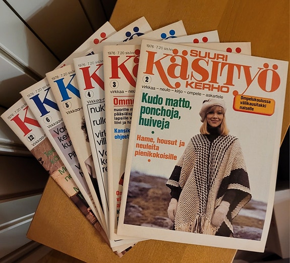 Suuri Käsityökerho -lehtiä vuodelta 1976